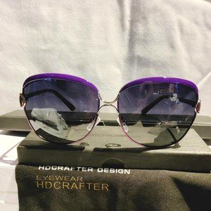 Women's Sunglasses Polarized 60mm Purple/Black Lens Frameless 100%UV Protection